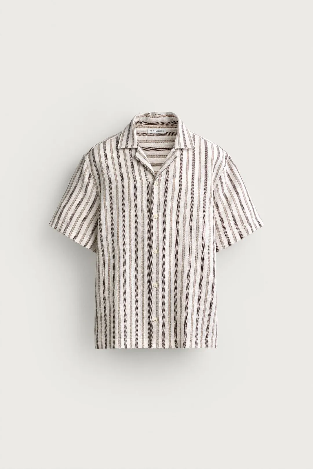 Жаккардовая рубашка стандартного кроя в полоску, Zara
