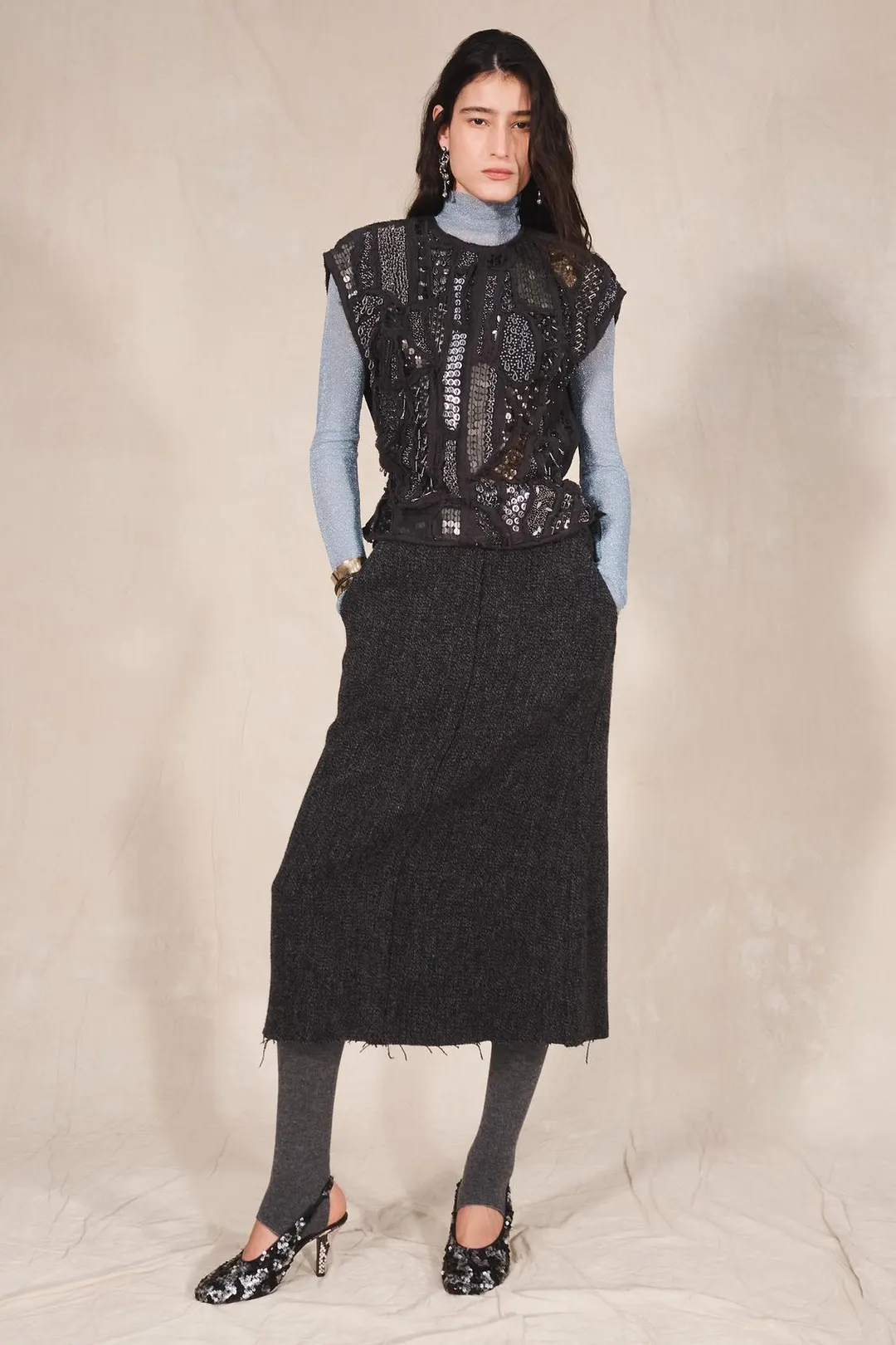 Топ с вышивкой бисером Limited Edition, Zara