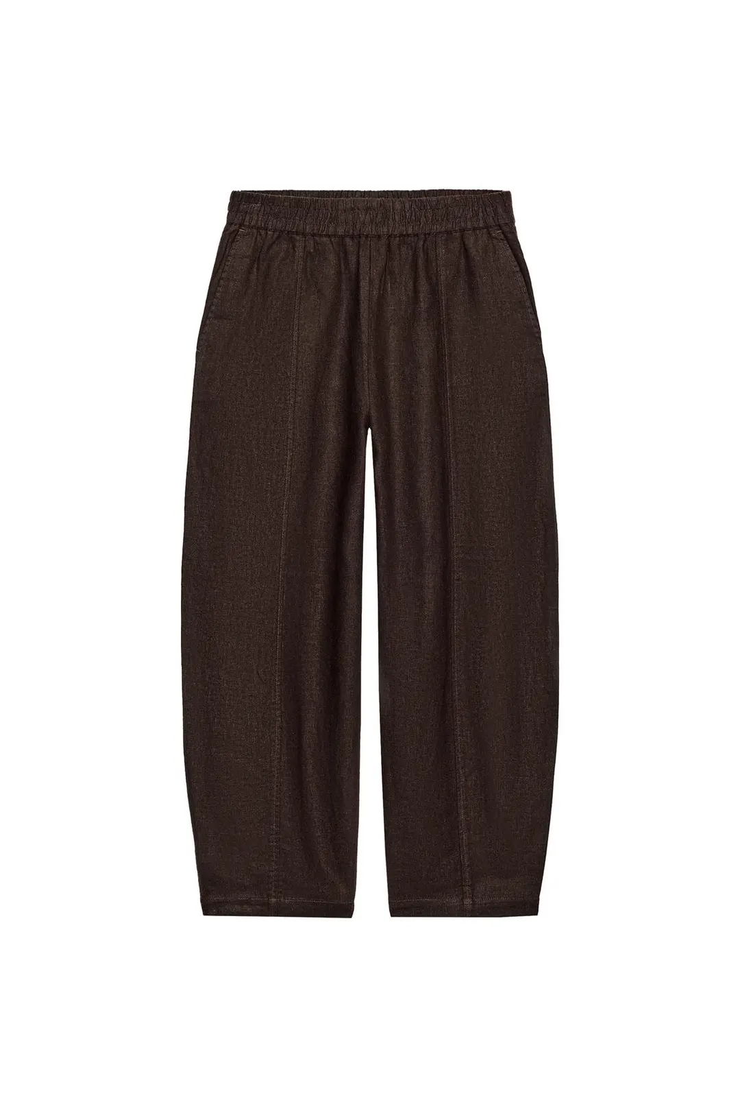 Брюки силуэта barrel из смесового льна, Zara