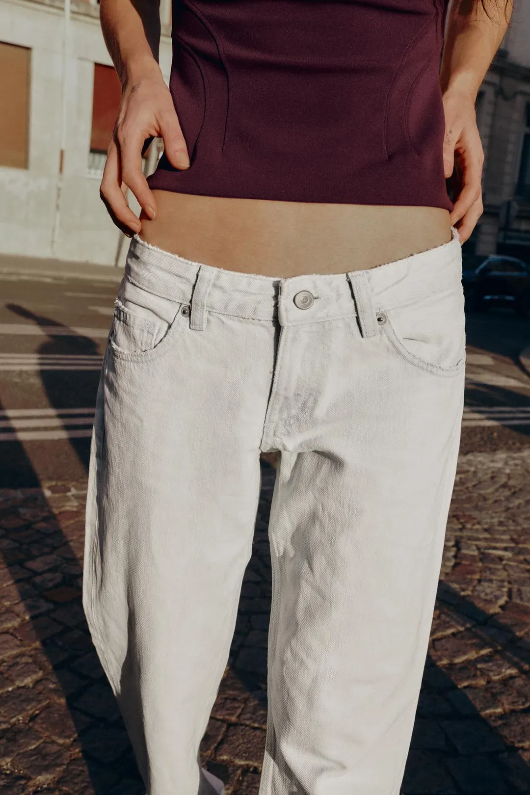Джинсы TRF широкого кроя с низкой посадкой, Zara
