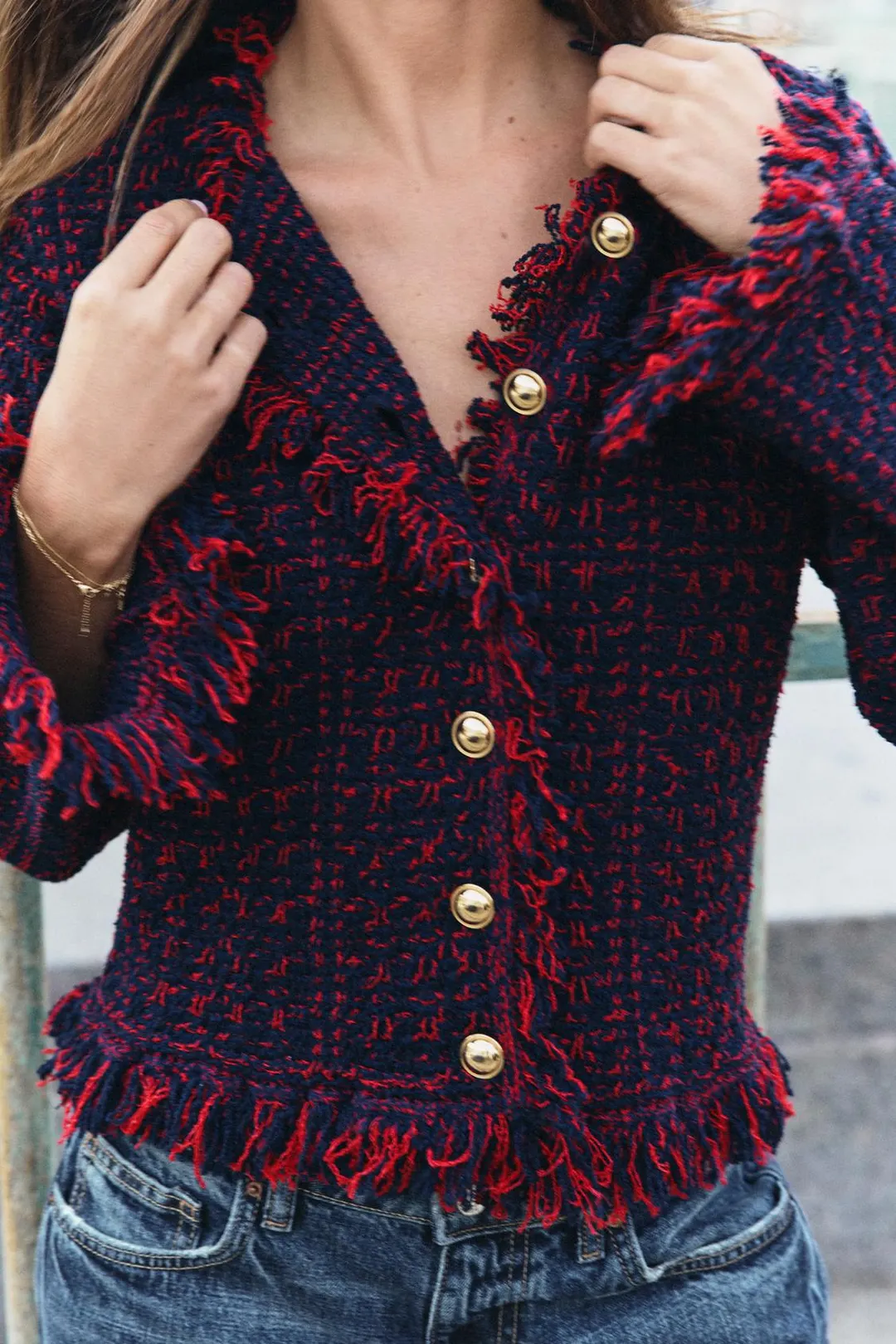 Кардиган структурный с бахромой, Zara