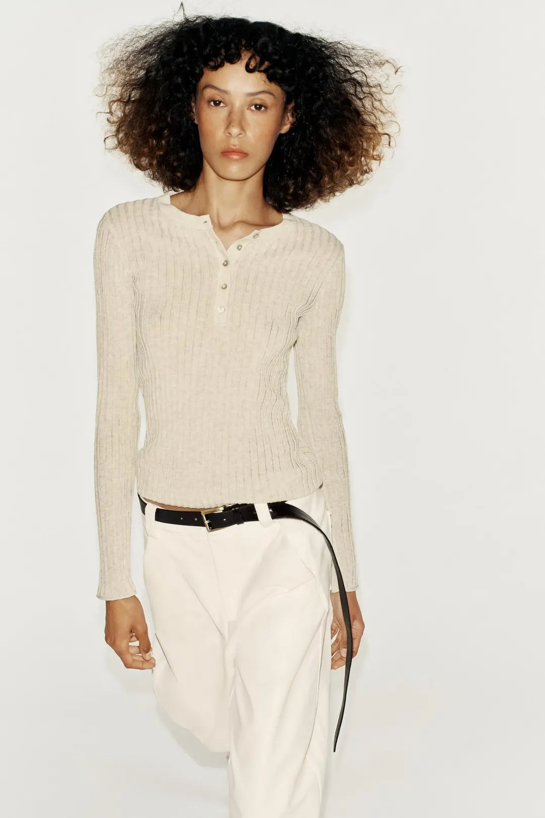 Футболка хенли на пуговицах, Zara