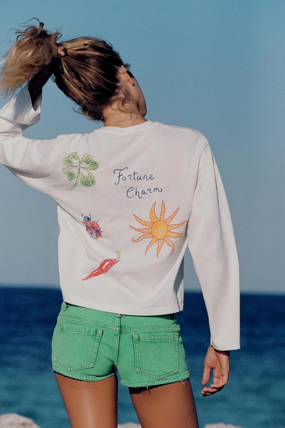 Футболка с текстовым и графическим принтом, Zara