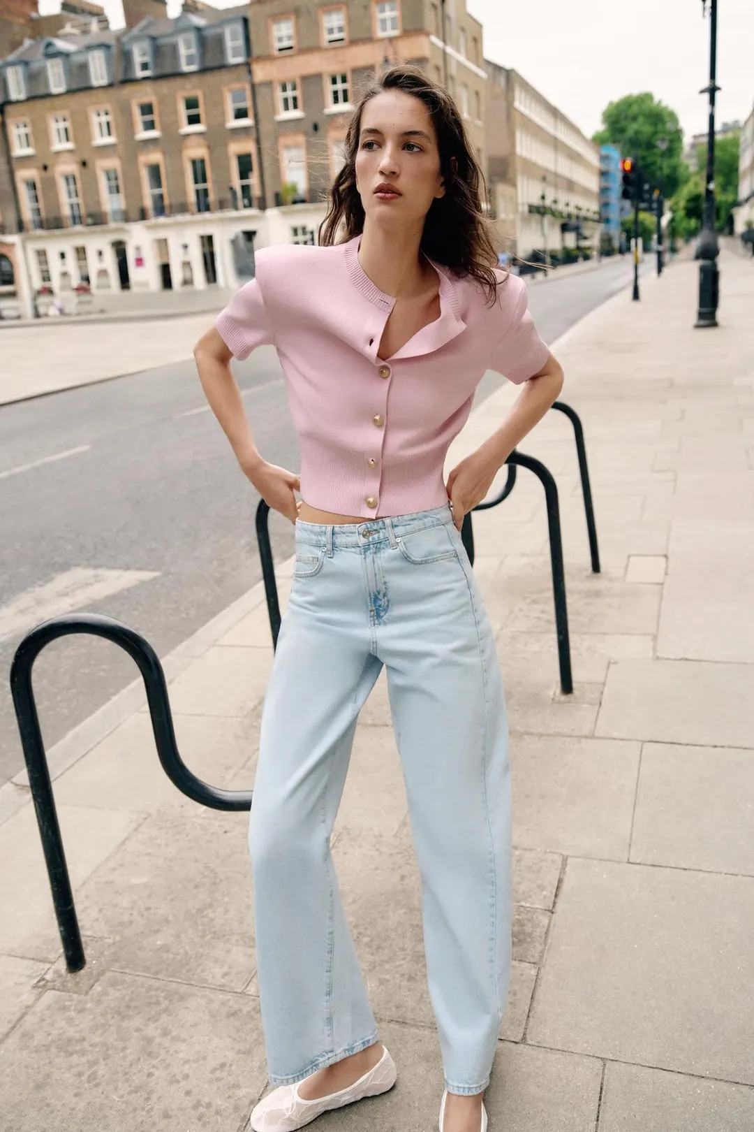 Укороченный жакет с подплечниками, Zara