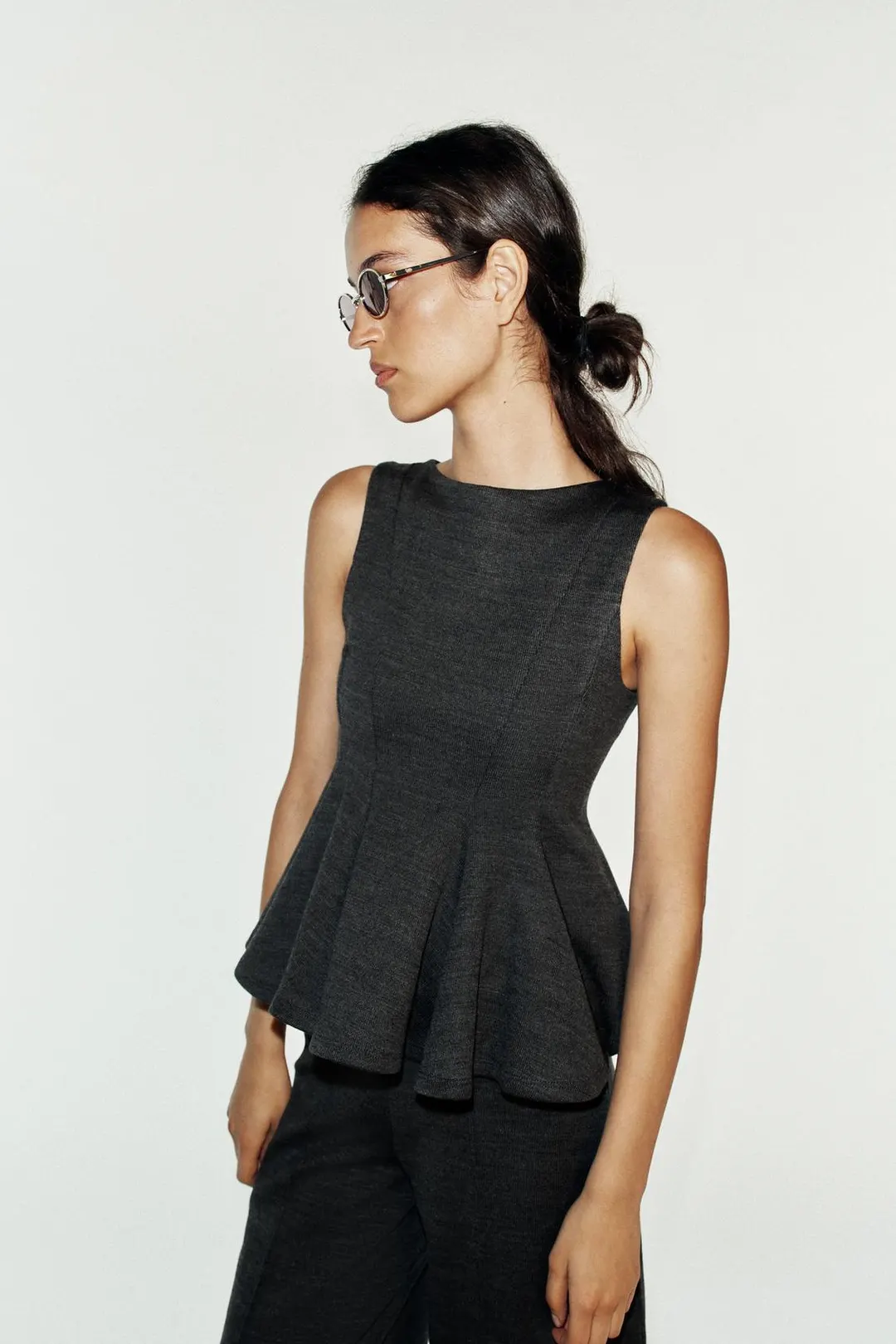 Мягкий топ с баской, Zara