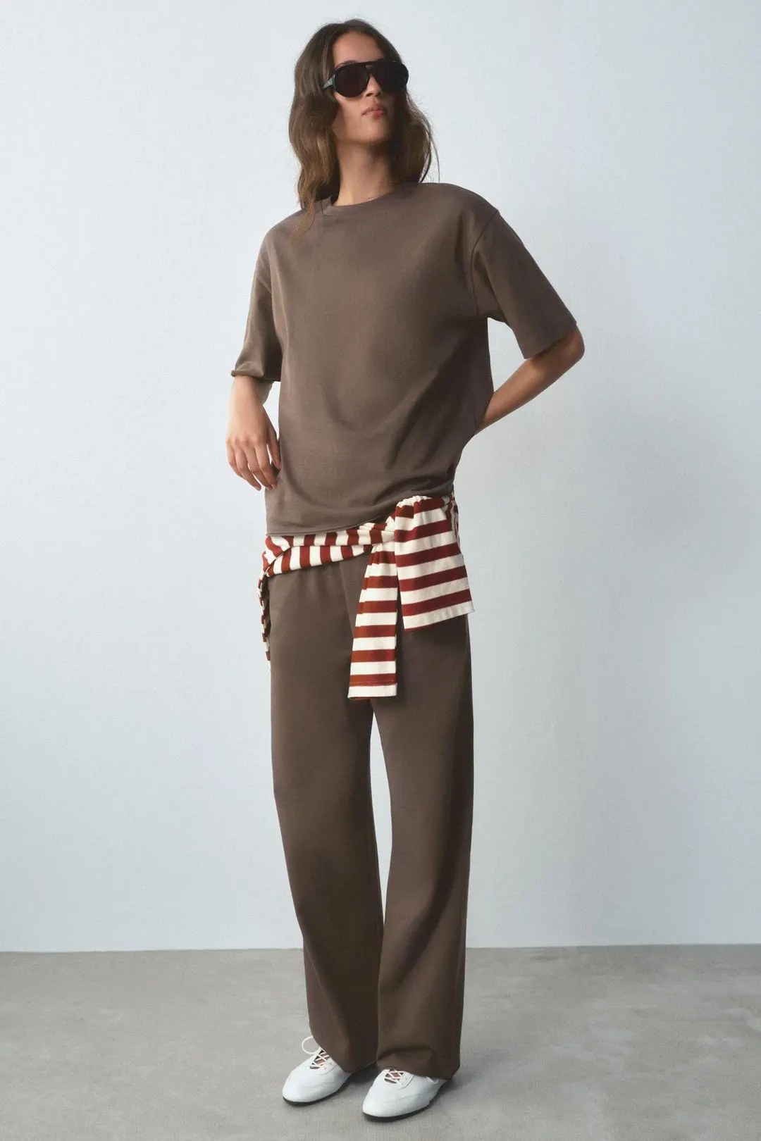 Брюки прямого кроя из хлопка, Zara