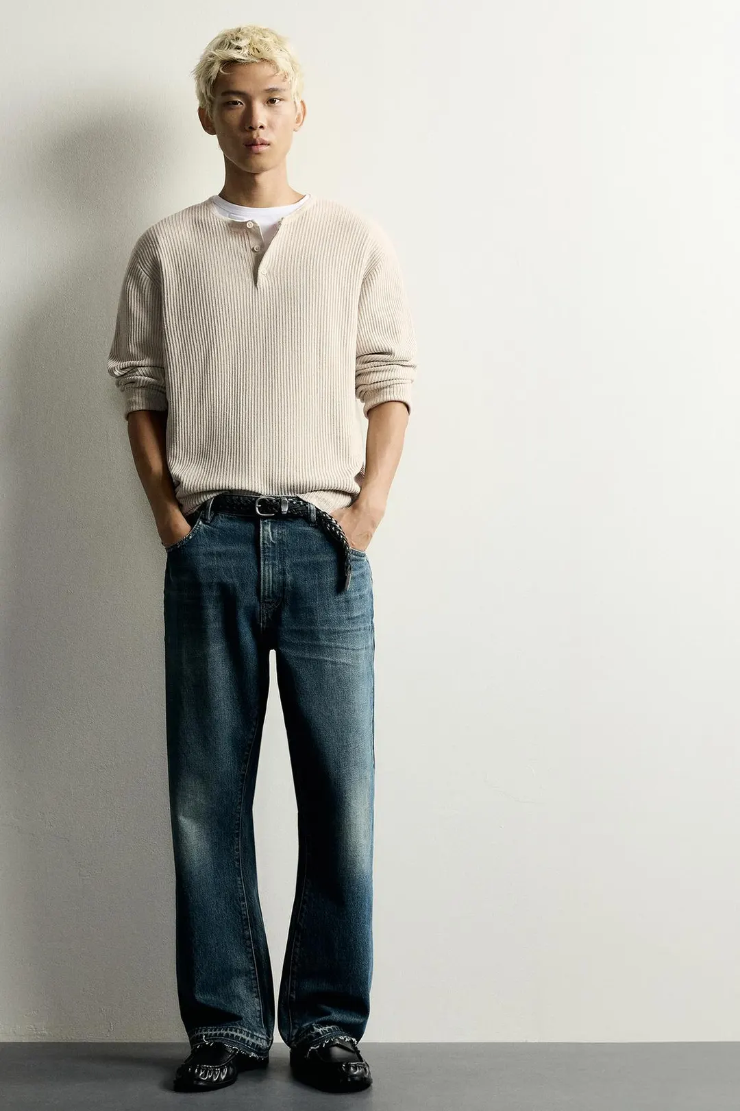 Трикотажная футболка хенли, Zara