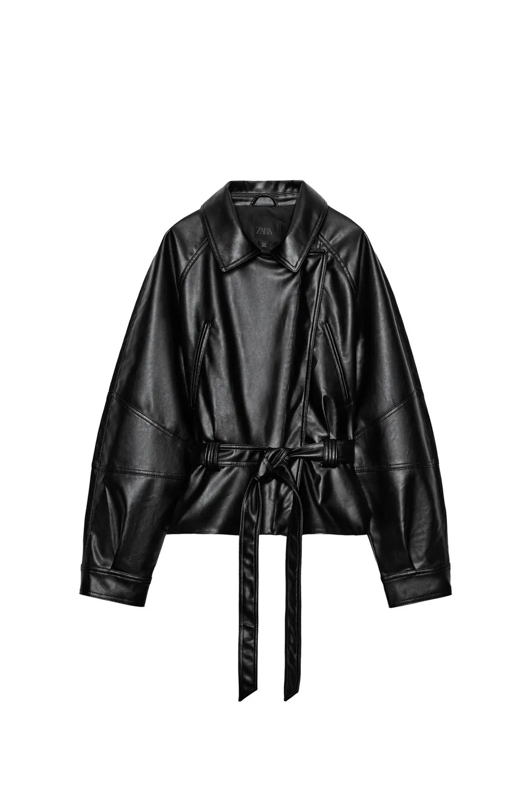 Куртка под кожу с поясом, Zara