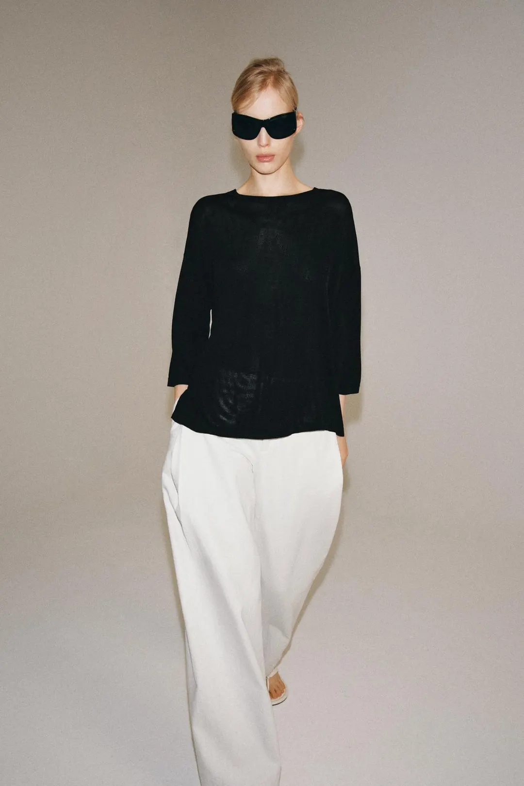 Вязаный топ с рукавами 3/4, Zara