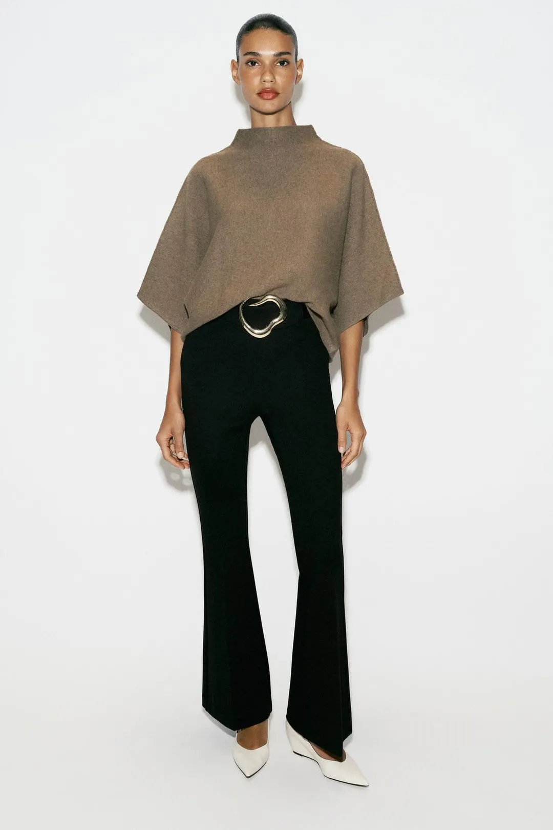 Вязаный джемпер с широкими рукавами, Zara