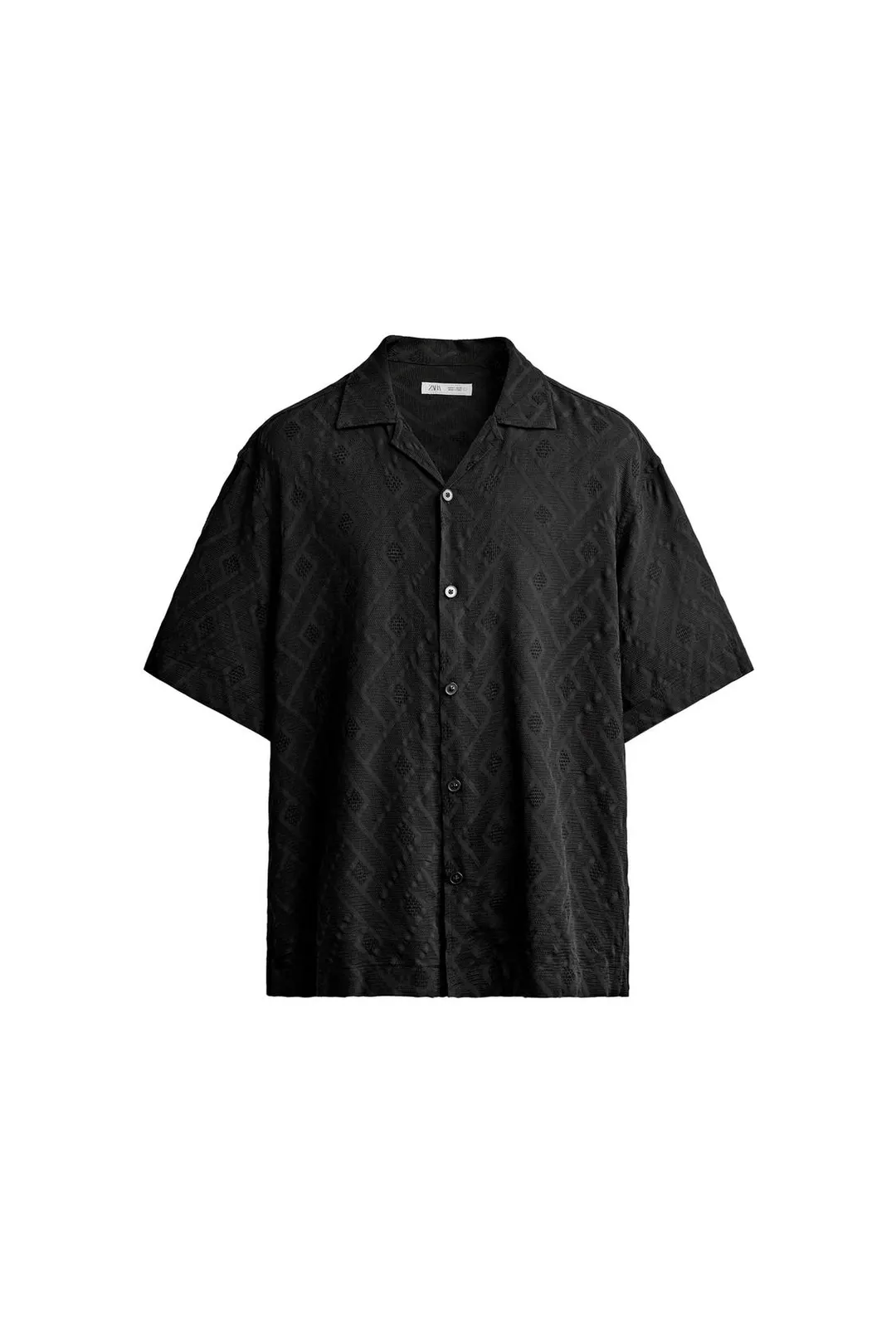 Рубашка жаккардовая с геометрическим узором, Zara