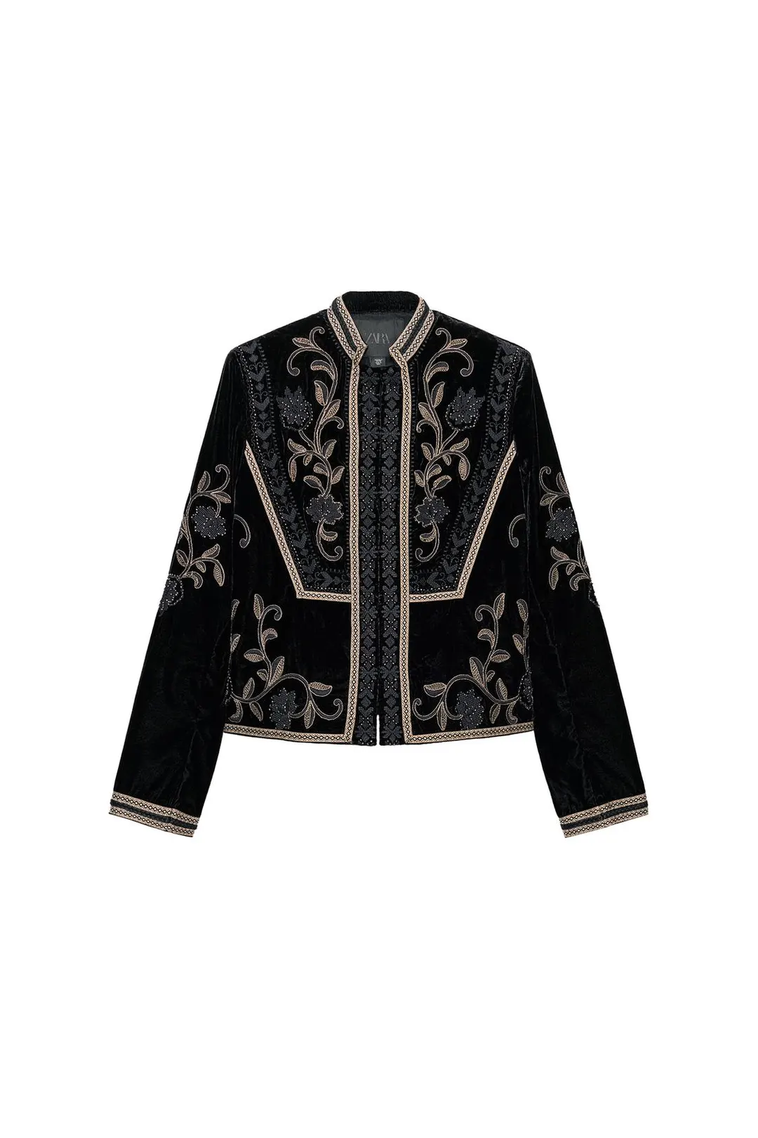 Жакет из бархата с вышивкой бисером ZW Collection, Zara