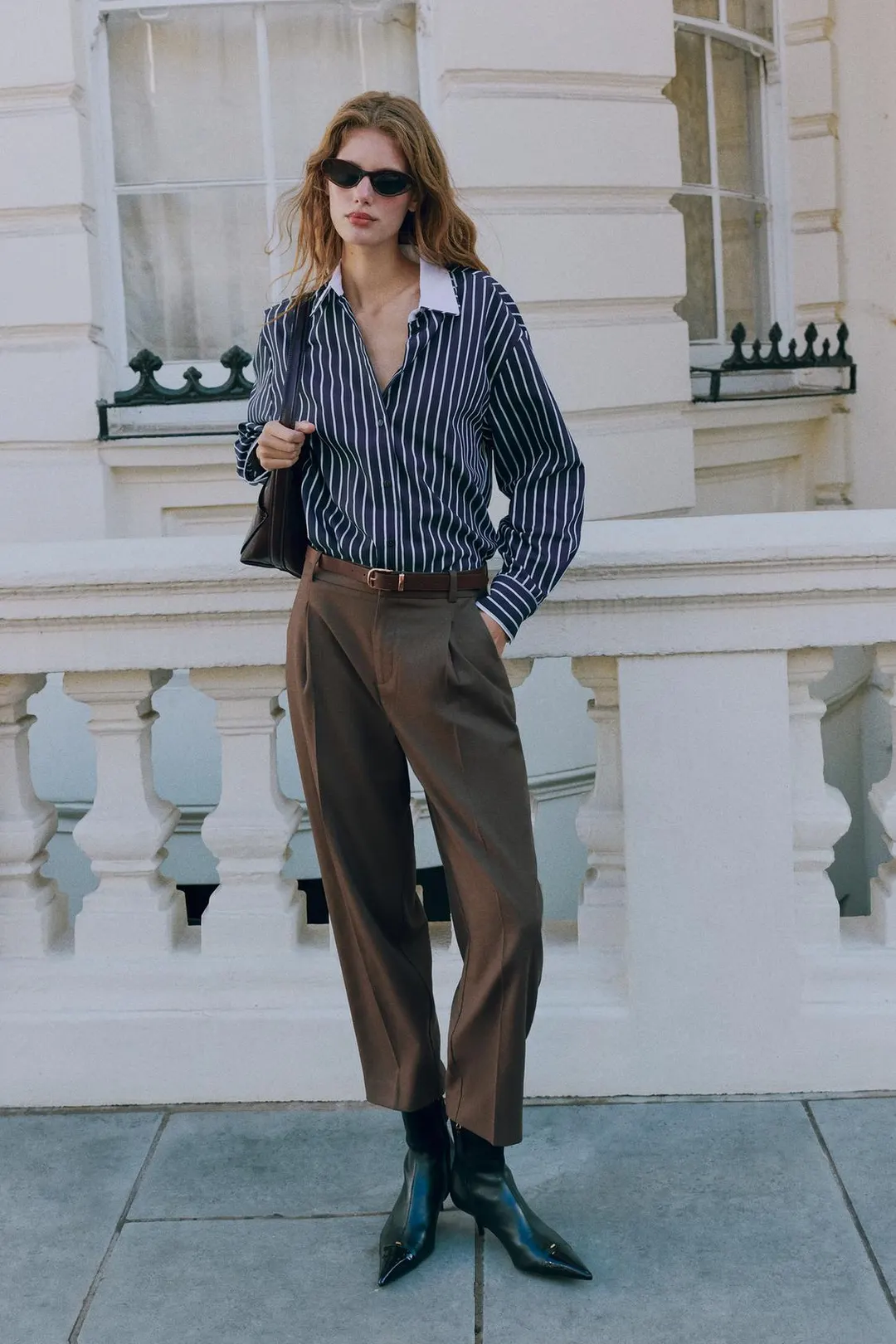 Рубашка из поплина в полоску, Zara