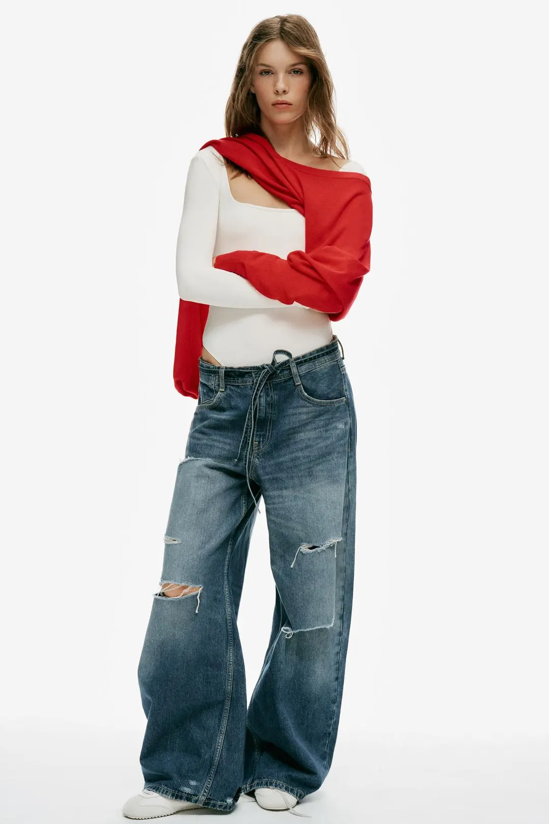 Боди из полиамида с квадратным вырезом, Zara