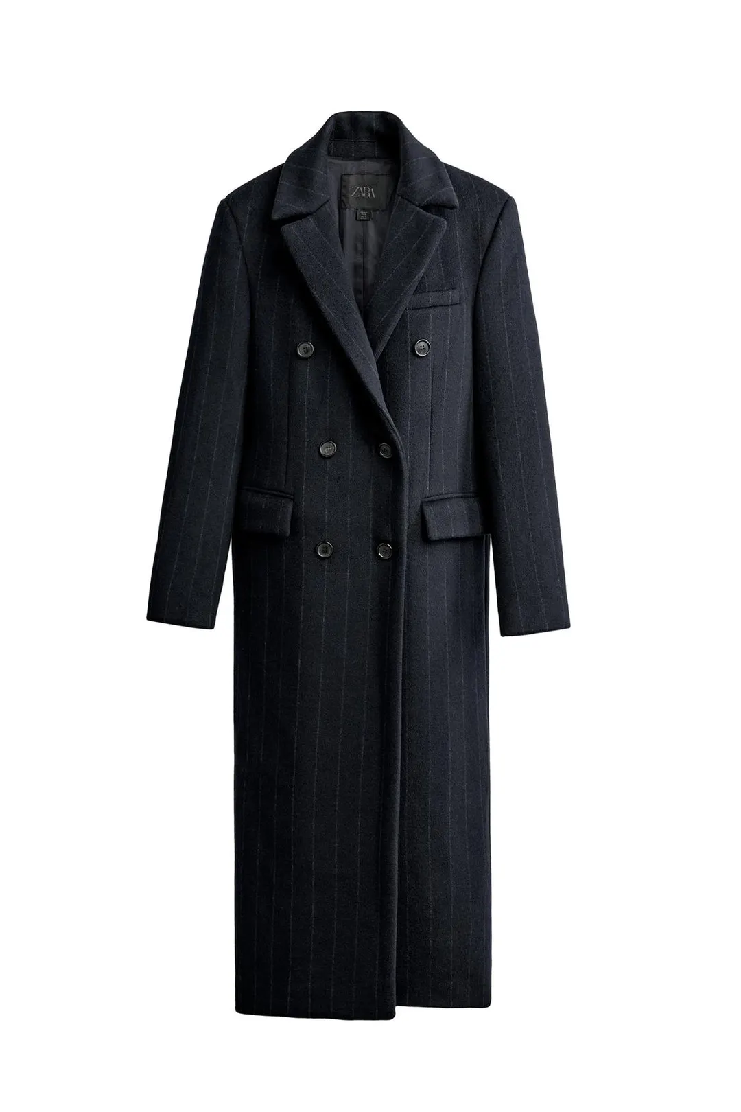 Пальто в тонкую полоску из смесовой шерсти ZW Collection, Zara