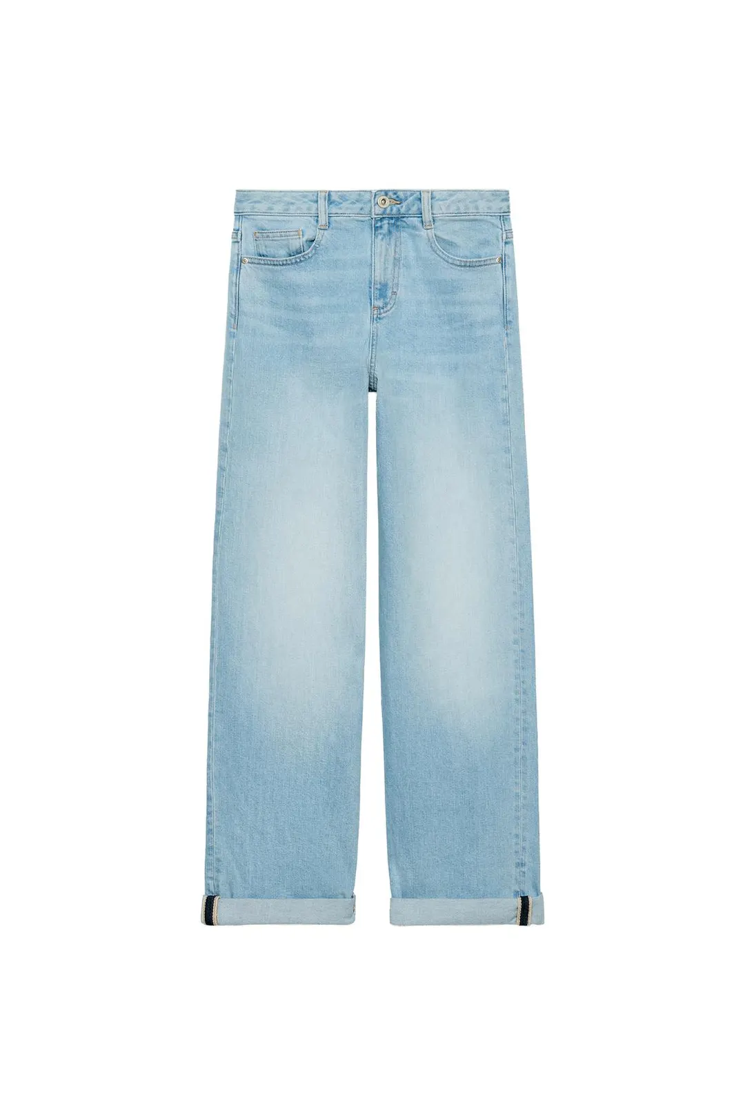Джинсы relaxed fit со средней посадкой и отворотами Z1975, Zara