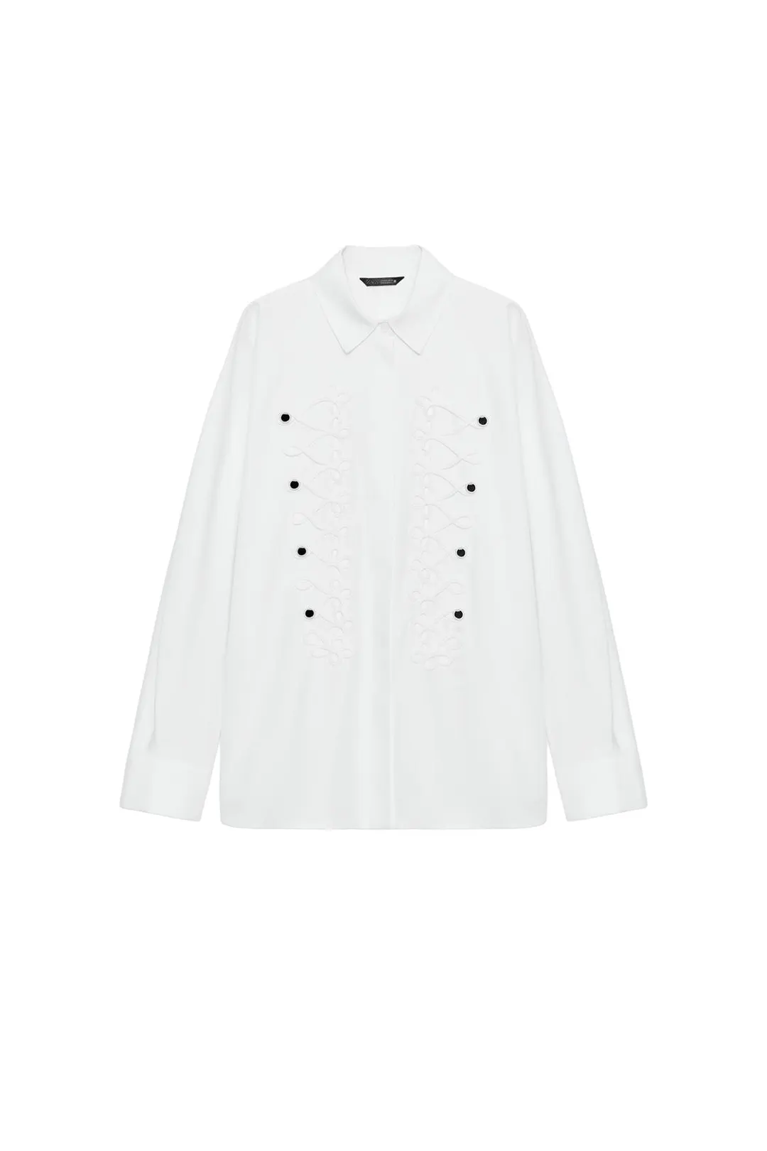 Рубашка из поплина с застежкой на навесные петли, Zara
