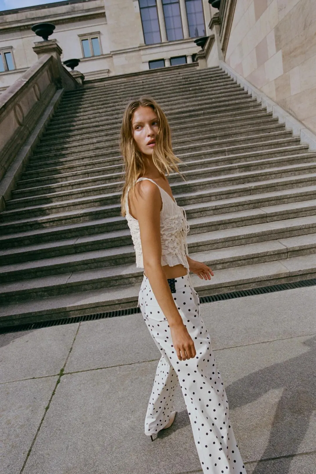 Брюки-баллоны в горошек, Zara