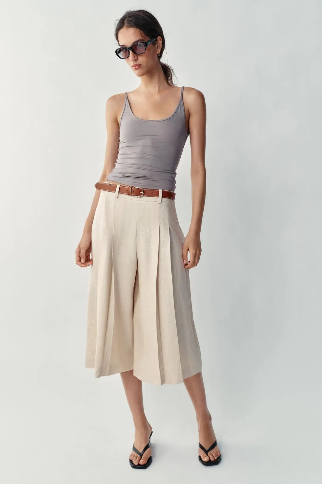 Удлиненные бермуды с ремнем, Zara