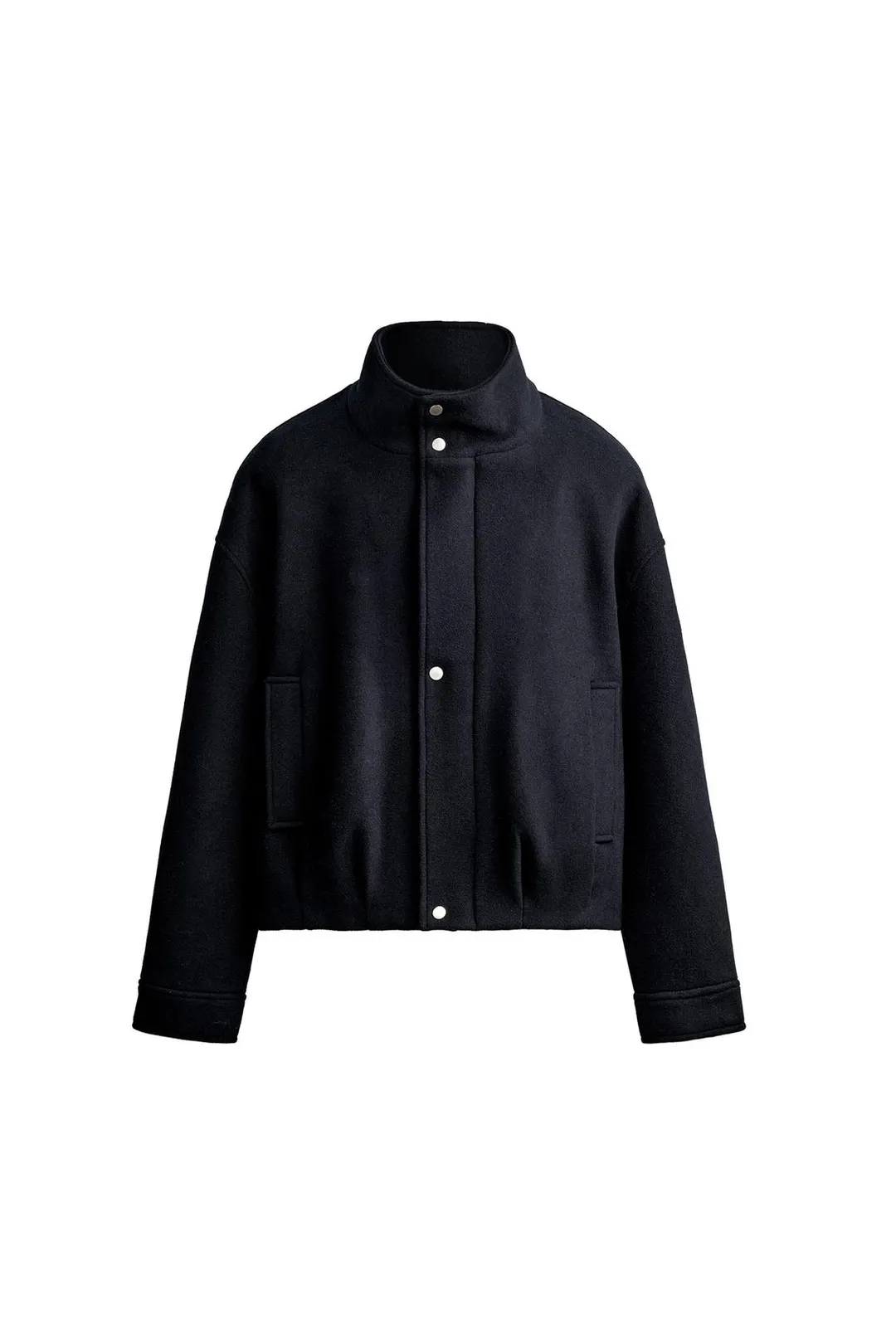 Укороченная куртка из смесовой шерсти с шерстяным эффектом, Zara