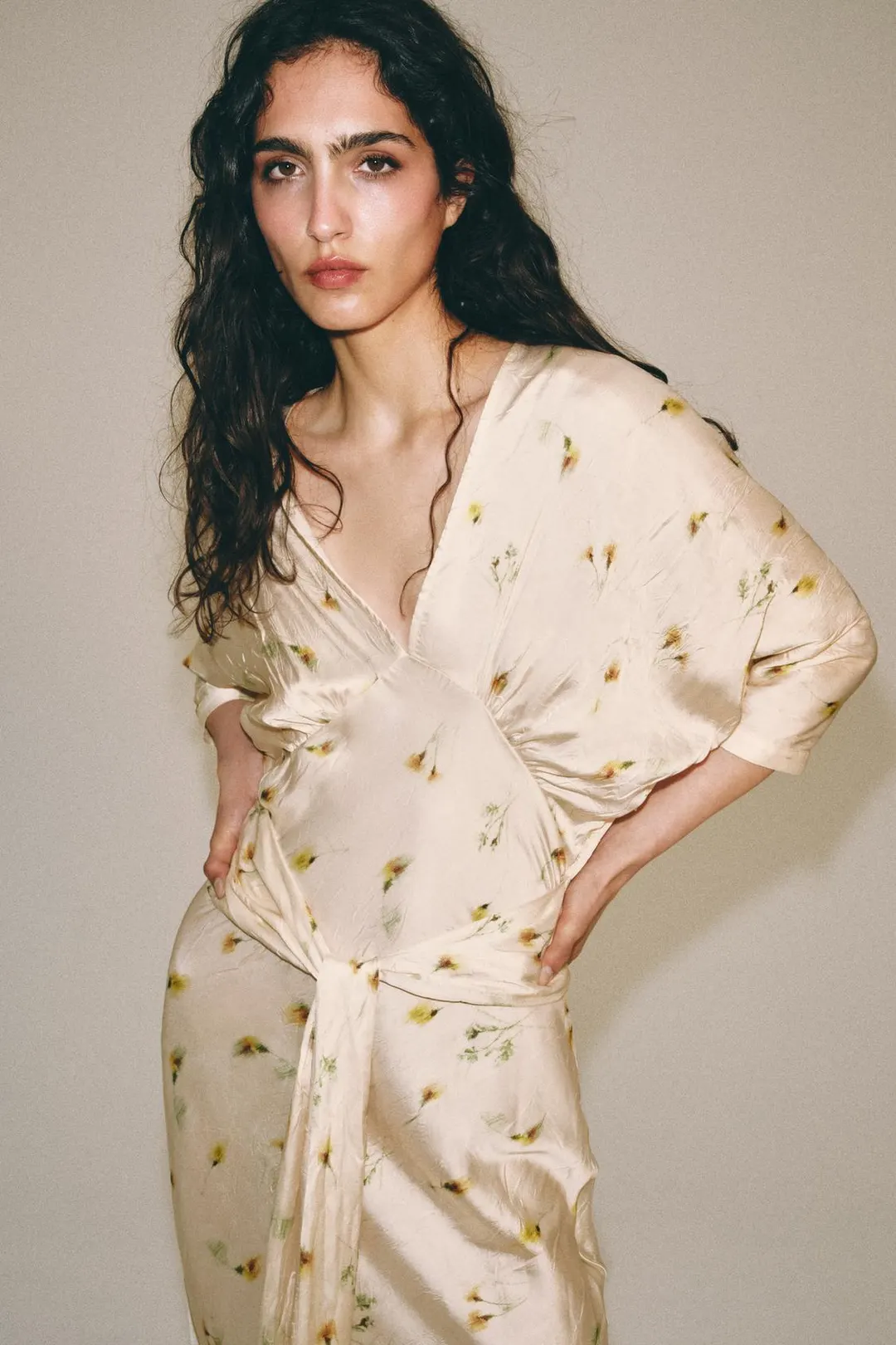 Длинное платье с принтом ZW Collection, Zara