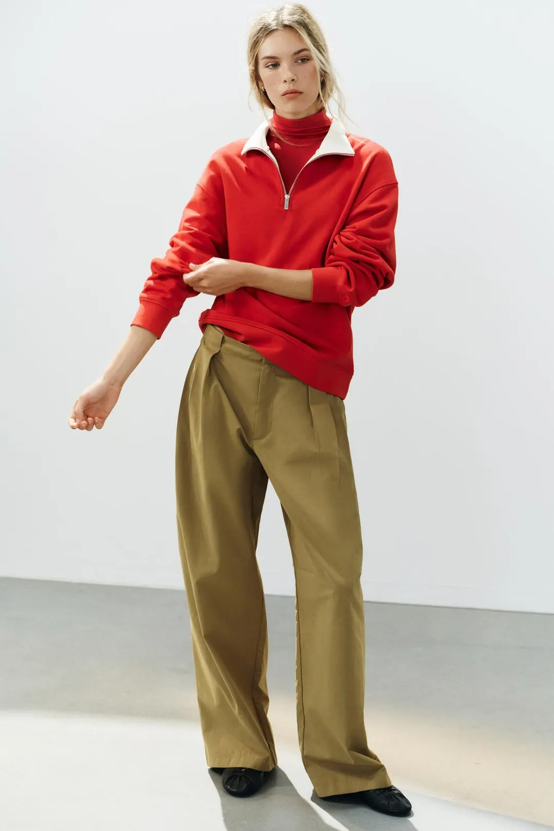 Широкие брюки со складками, Zara