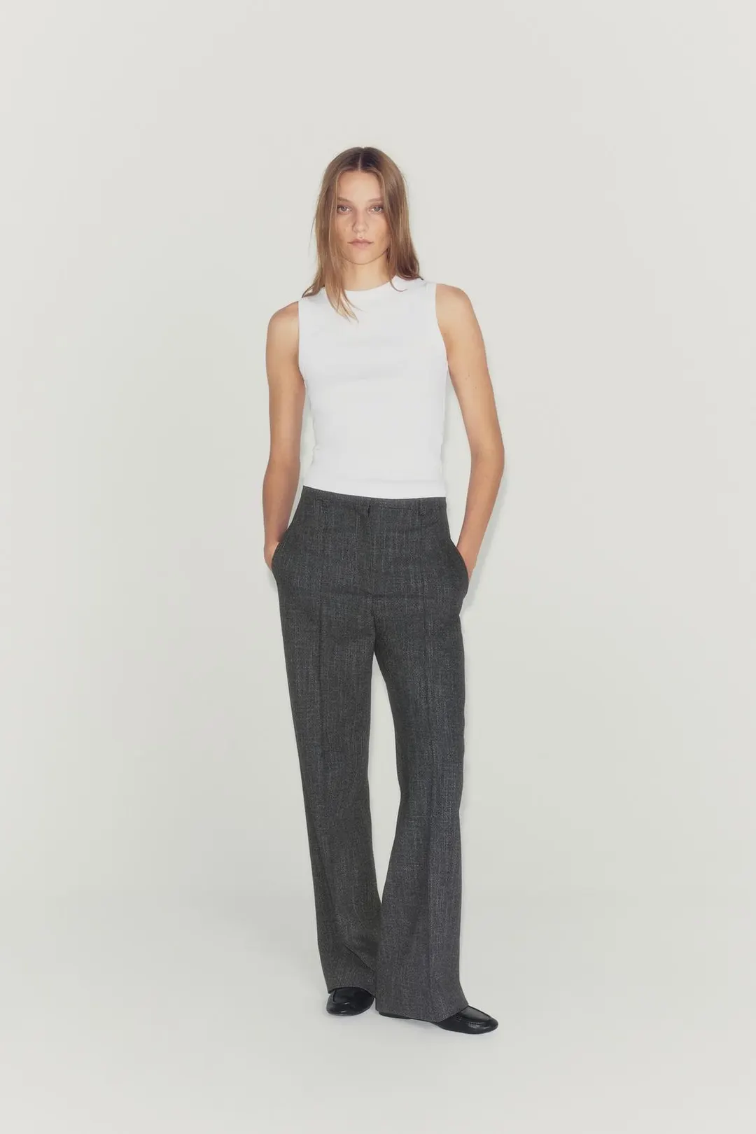 Топ без рукавов в рубчик, Zara