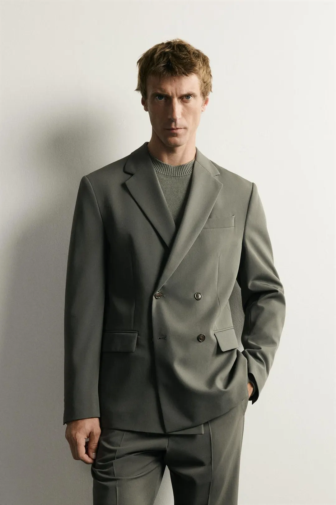 Пиджак двубортный Comfort Suit, Zara