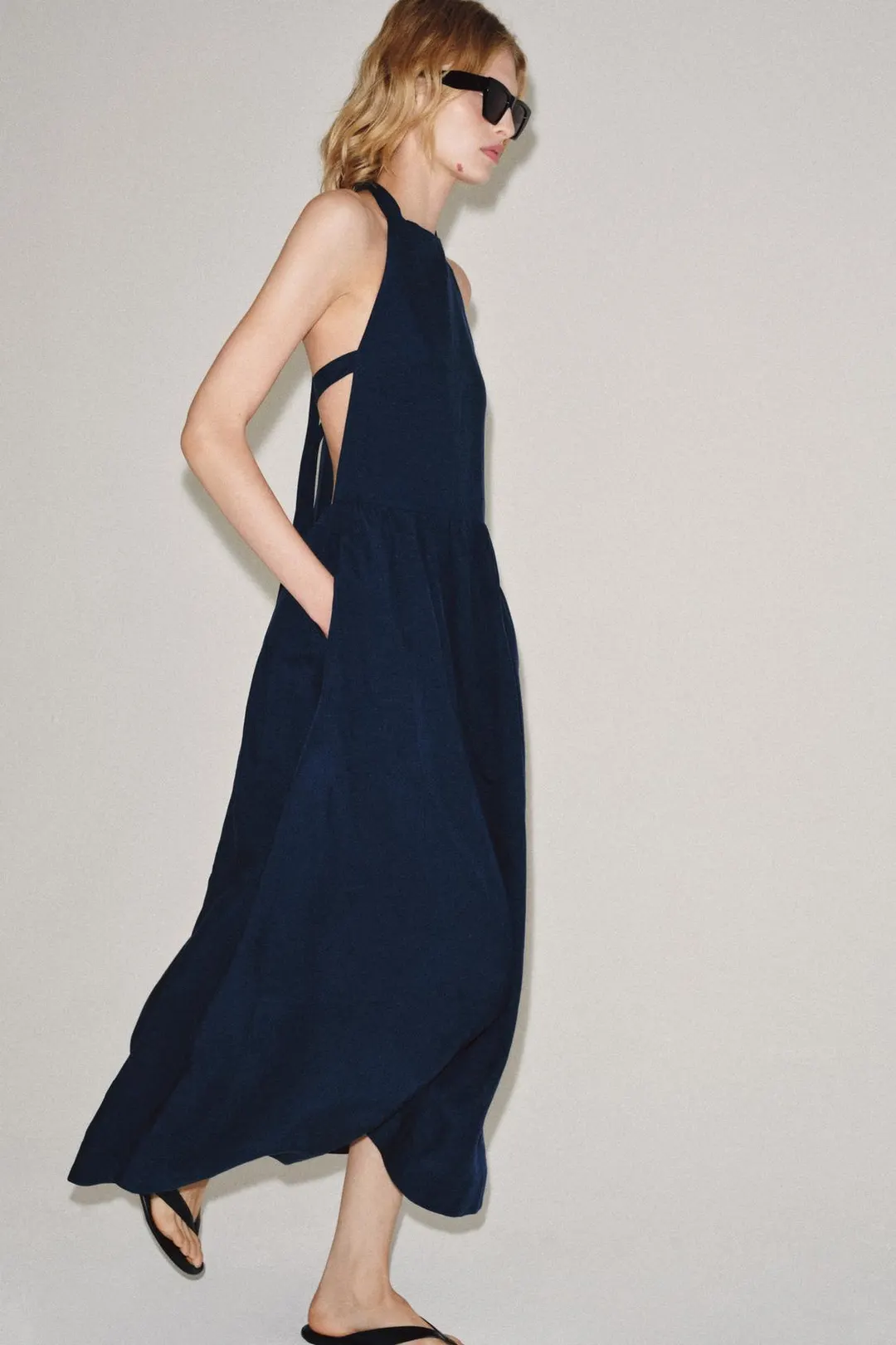 Платье ZW Collection с воротником халтер, Zara