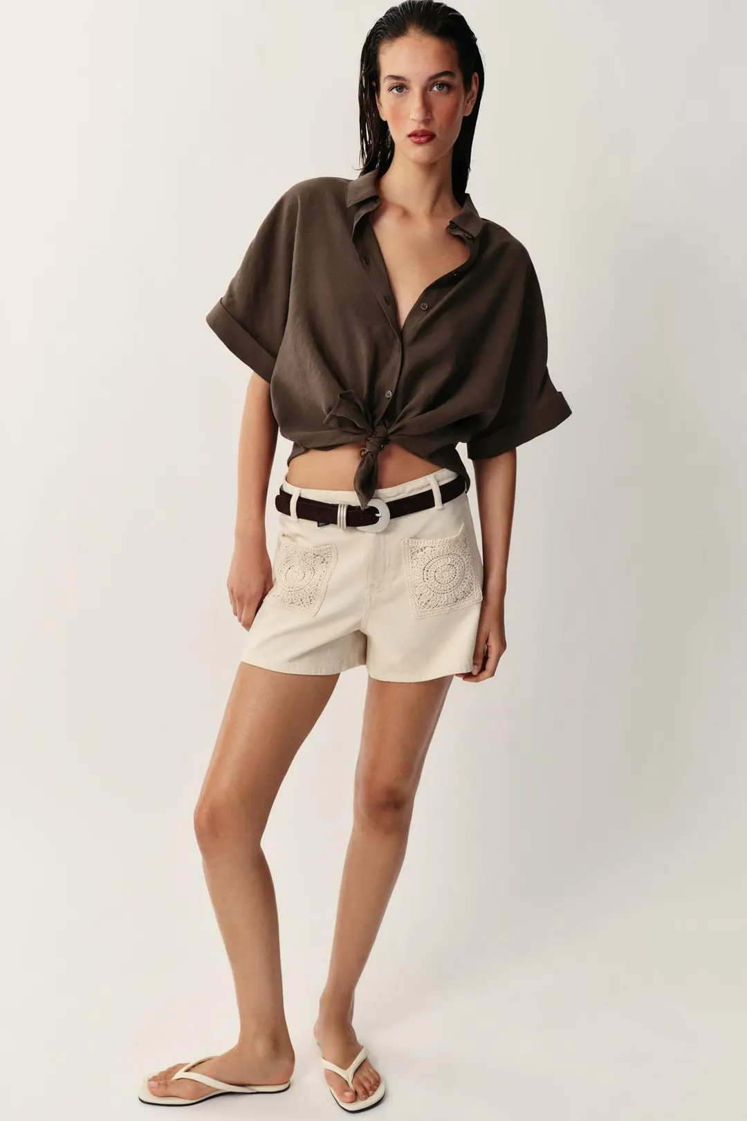 Шорты с карманом кроше Z1975, Zara