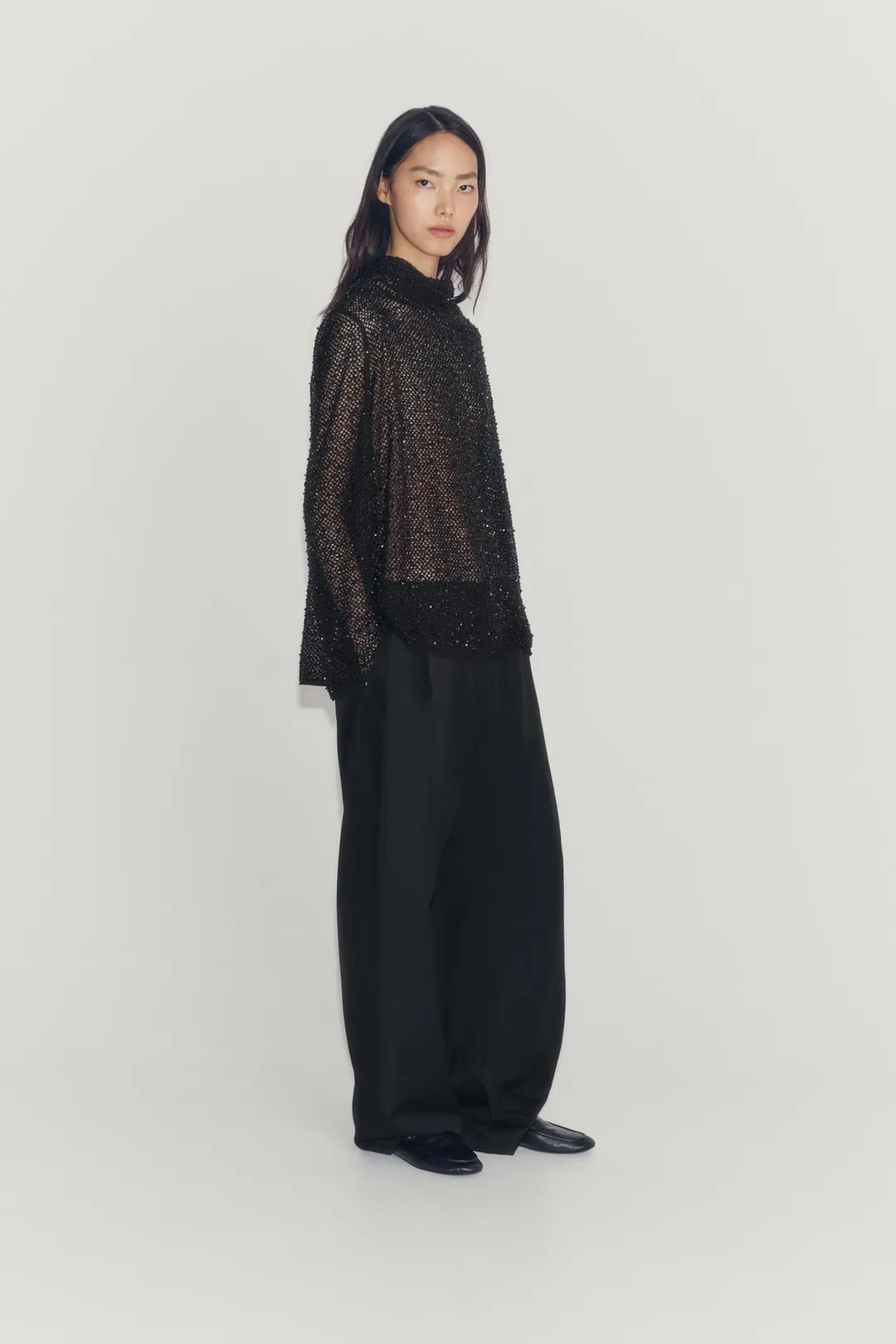 Рубашка с бисером ZW Collection, Zara