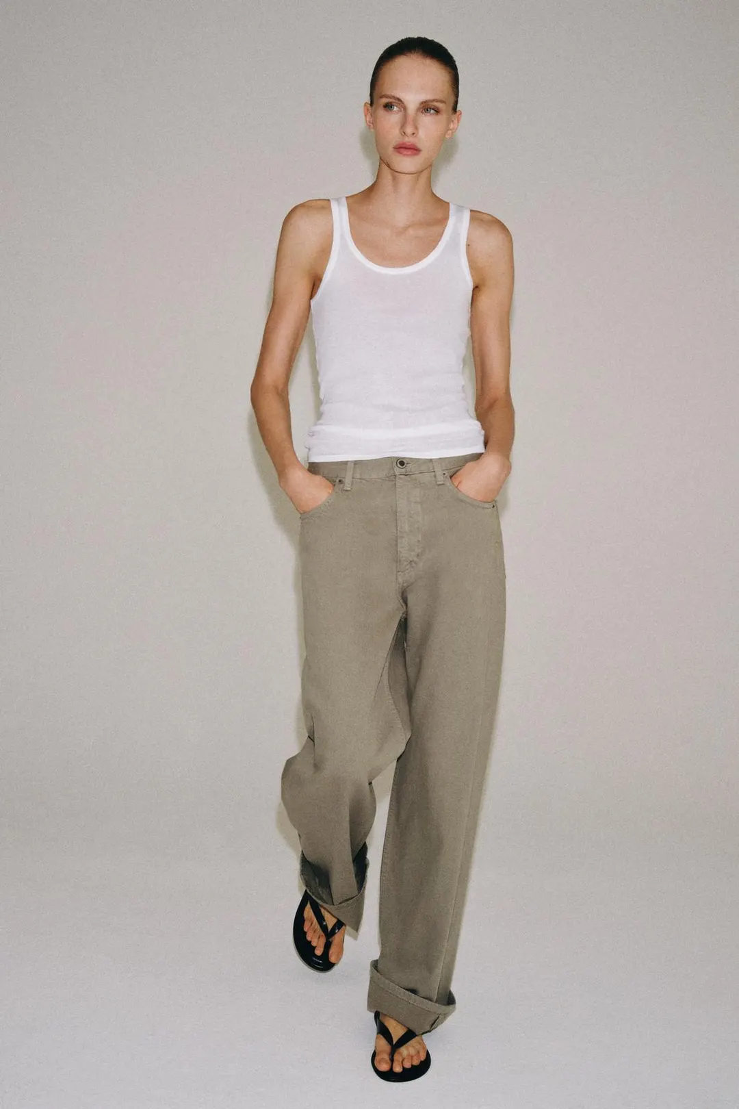 Мешковатые джинсы ZW Collection со средней посадкой, Zara
