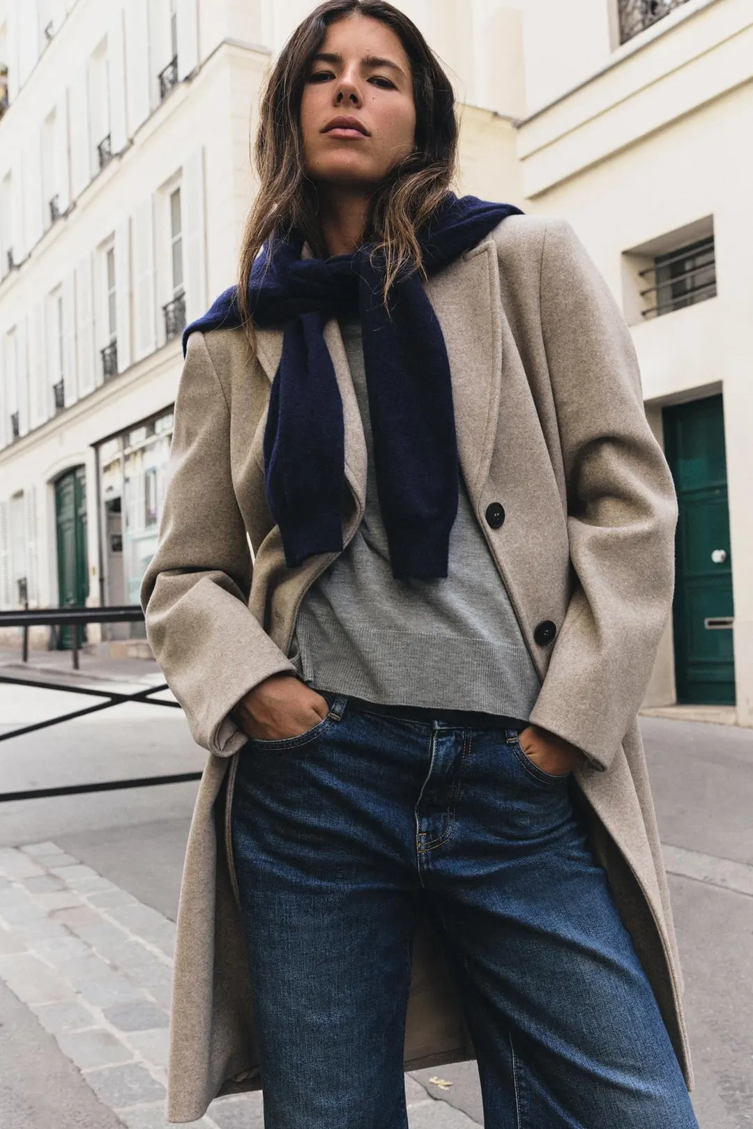 Мягкое пальто с подплечниками, Zara