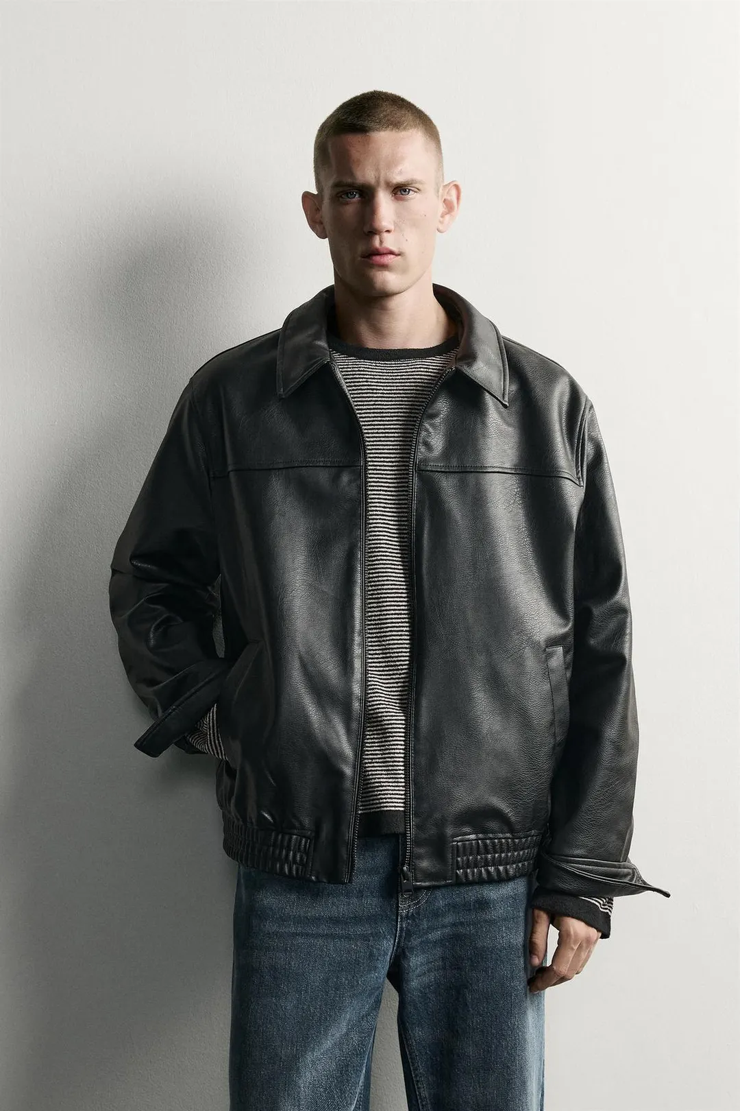 Куртка свободного кроя под кожу, Zara