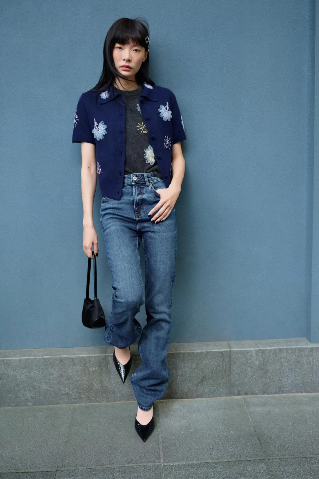 Кардиган с короткими рукавами и бусинами, Zara