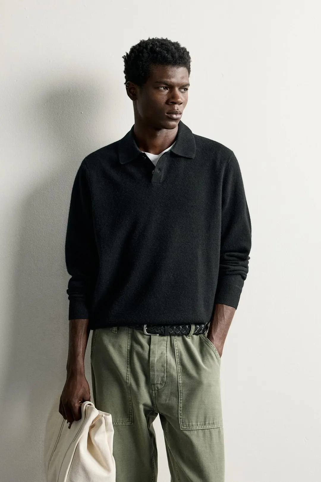 Поло трикотажное прямого кроя из смесовой шерсти, Zara