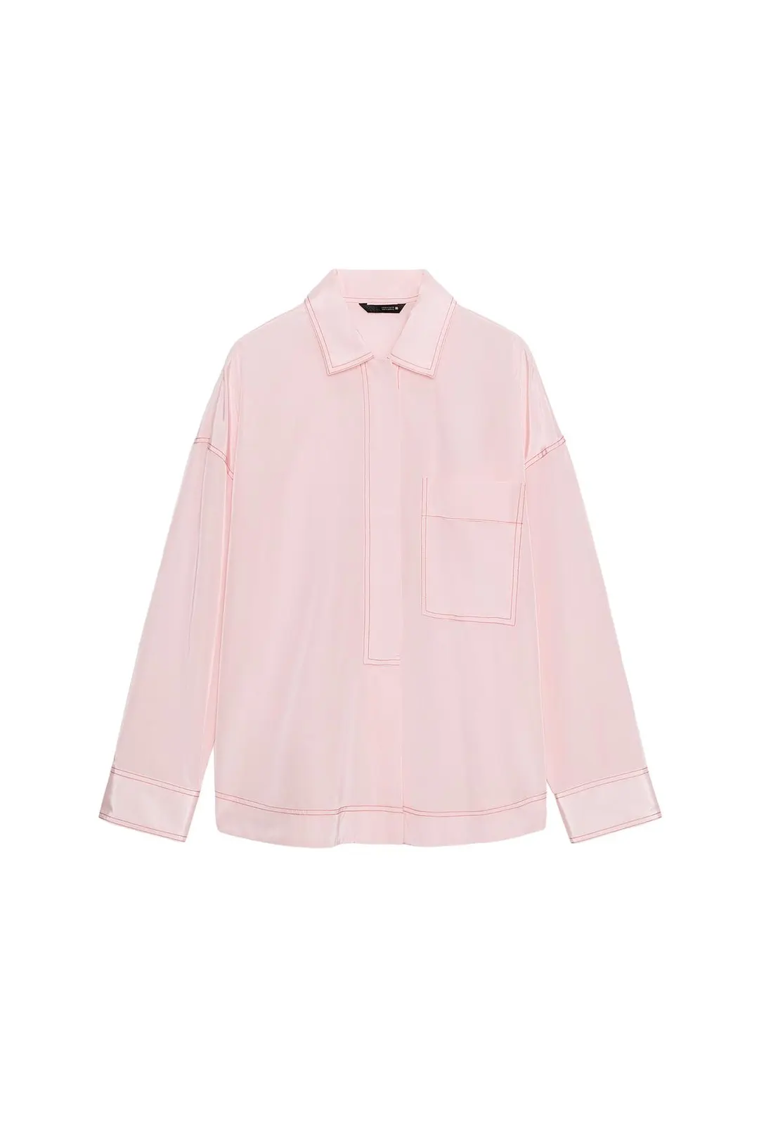 Рубашка с контрастной отстрочкой, Zara