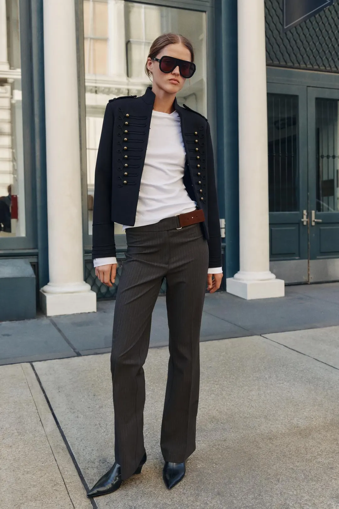 Куртка укороченная замшевая с застежкой на клеванты, Zara