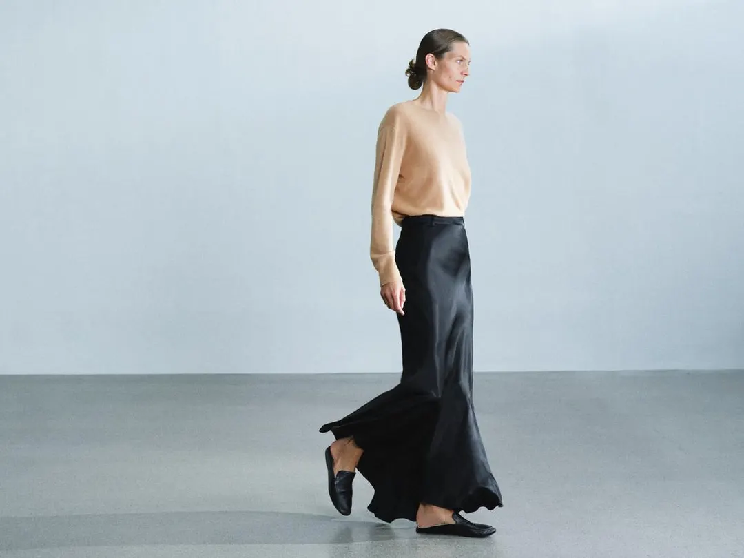 Юбка длинная атласная с клиньями годе ZW Collection, Zara