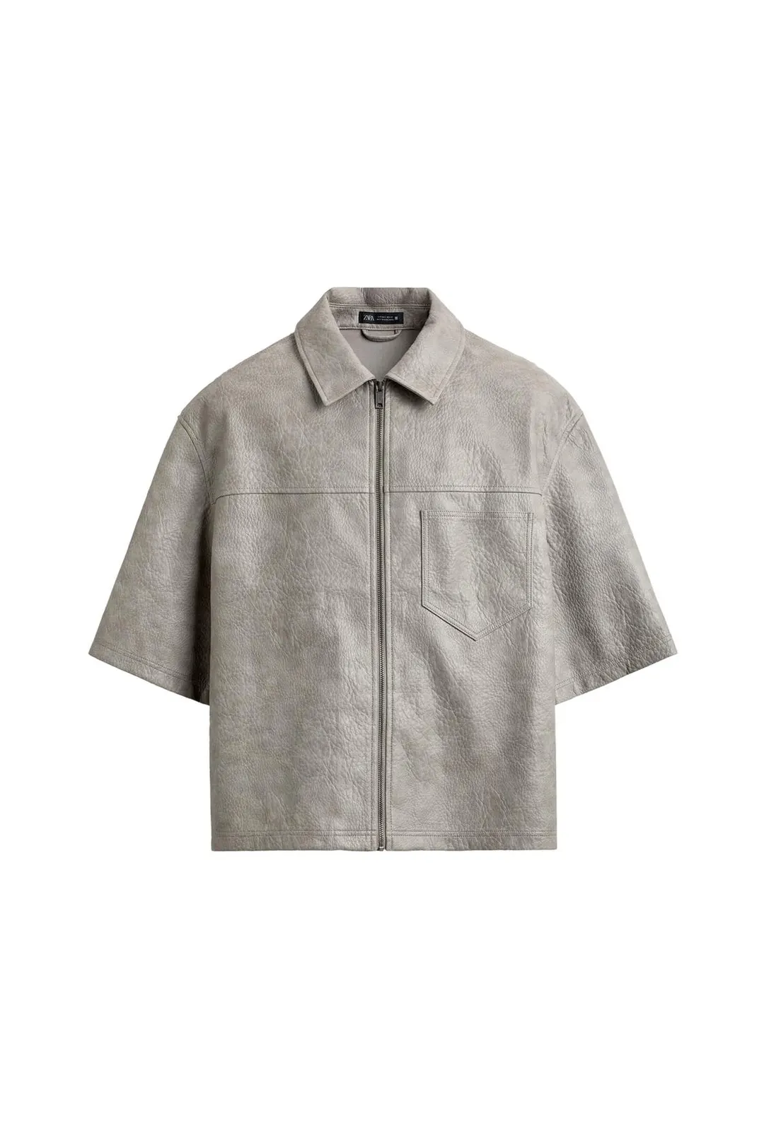 Рубашка-куртка свободного кроя из искусственной кожи, Zara