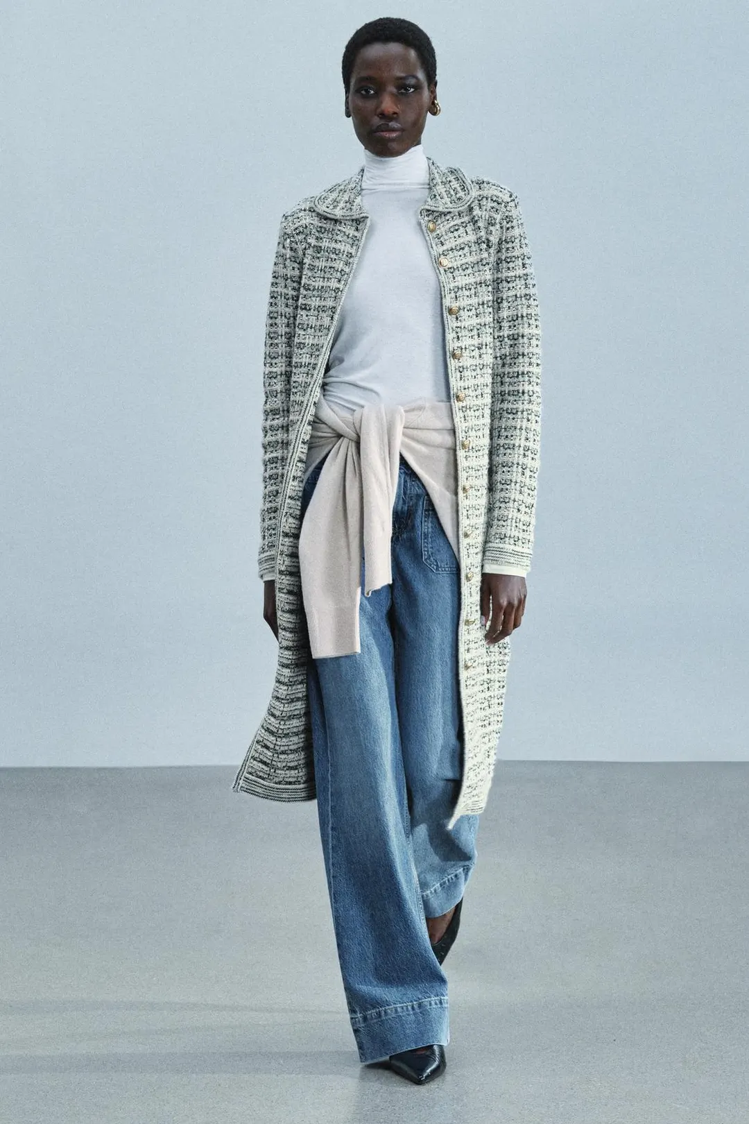 Фактурное пальто с металлизированной нитью, Zara