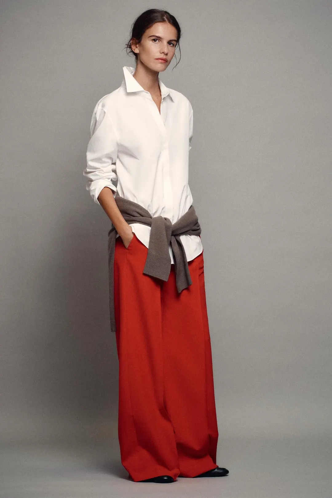 Брюки широкого кроя ZW Collection, Zara