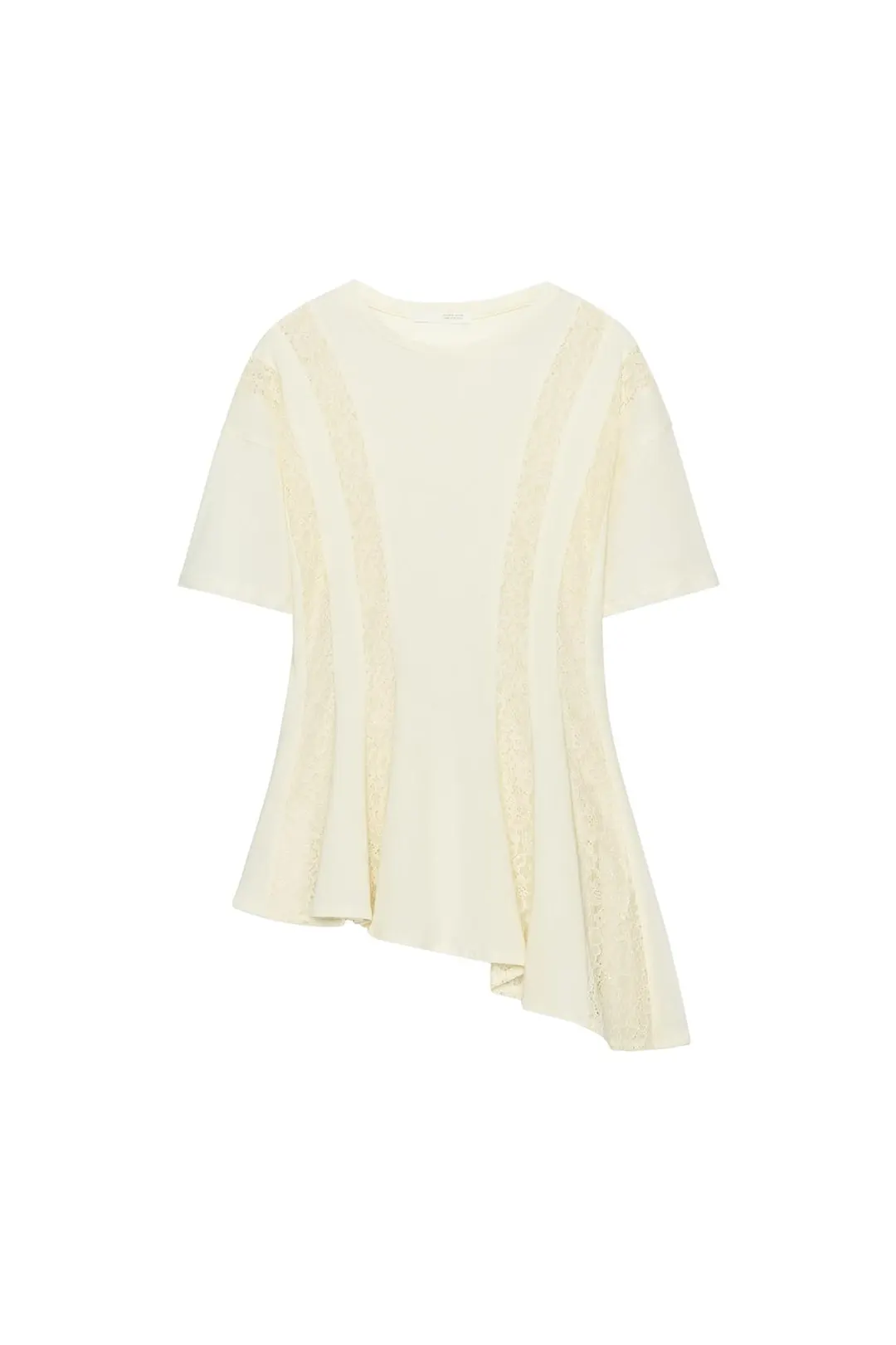 Футболка с кружевной отделкой, Zara