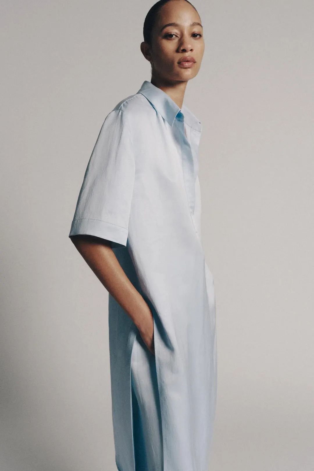Рубашка-туника из смесового льна ZW Collection, Zara