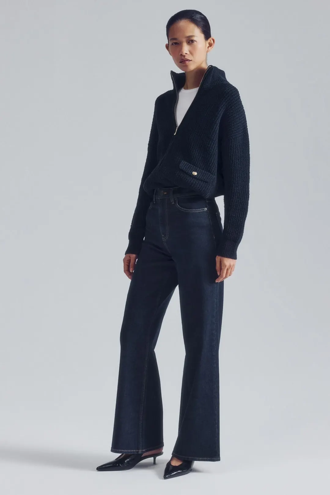 Широкие джинсы ZW Collection Comfort с высокой посадкой, Zara