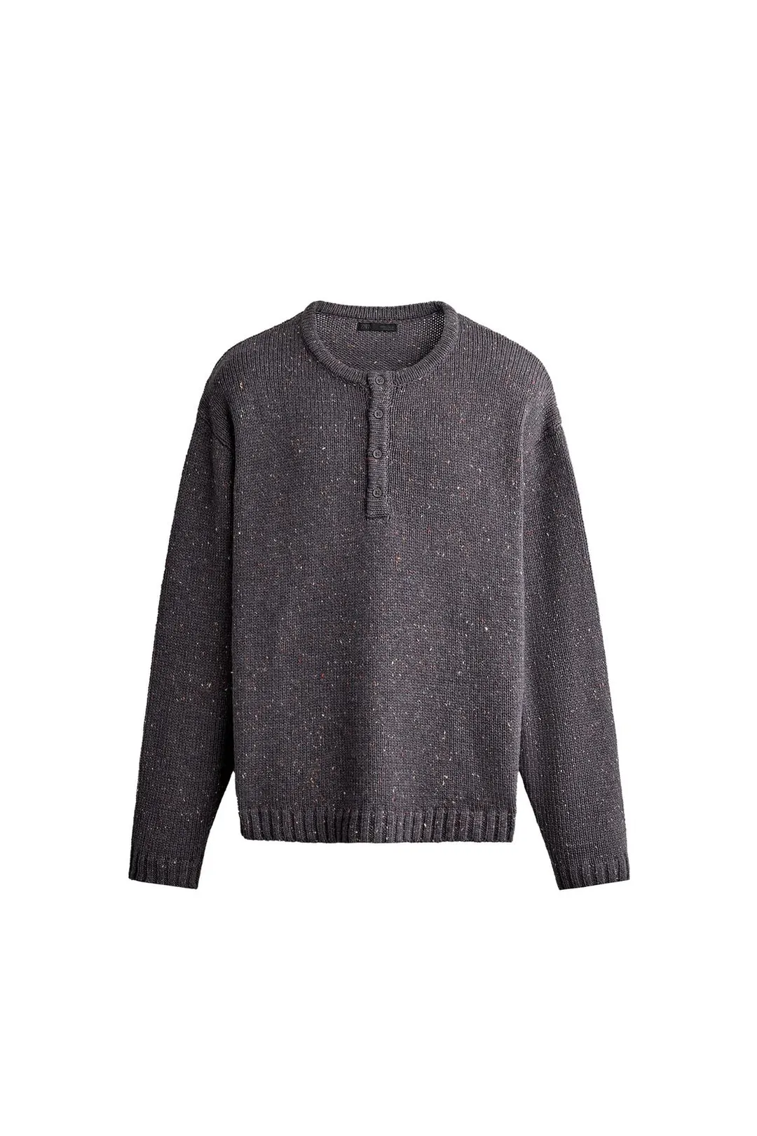 Меланжевый джемпер с воротом хенли, Zara