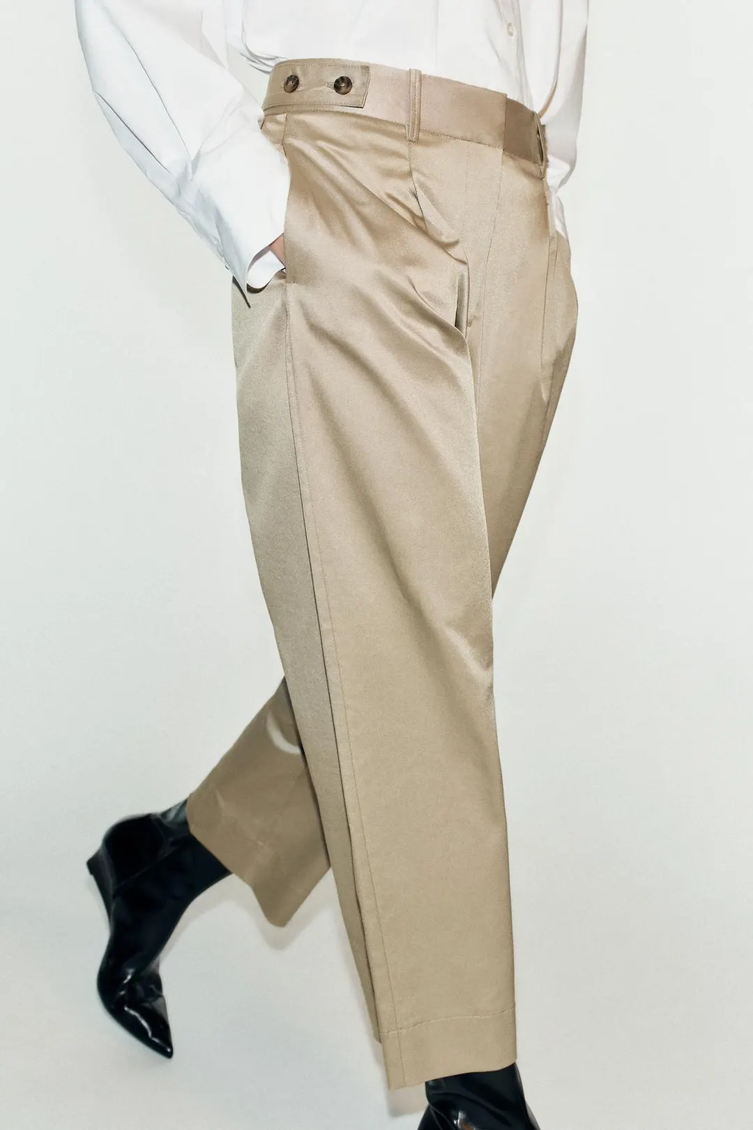 Брюки с хлястиками на поясе, Zara