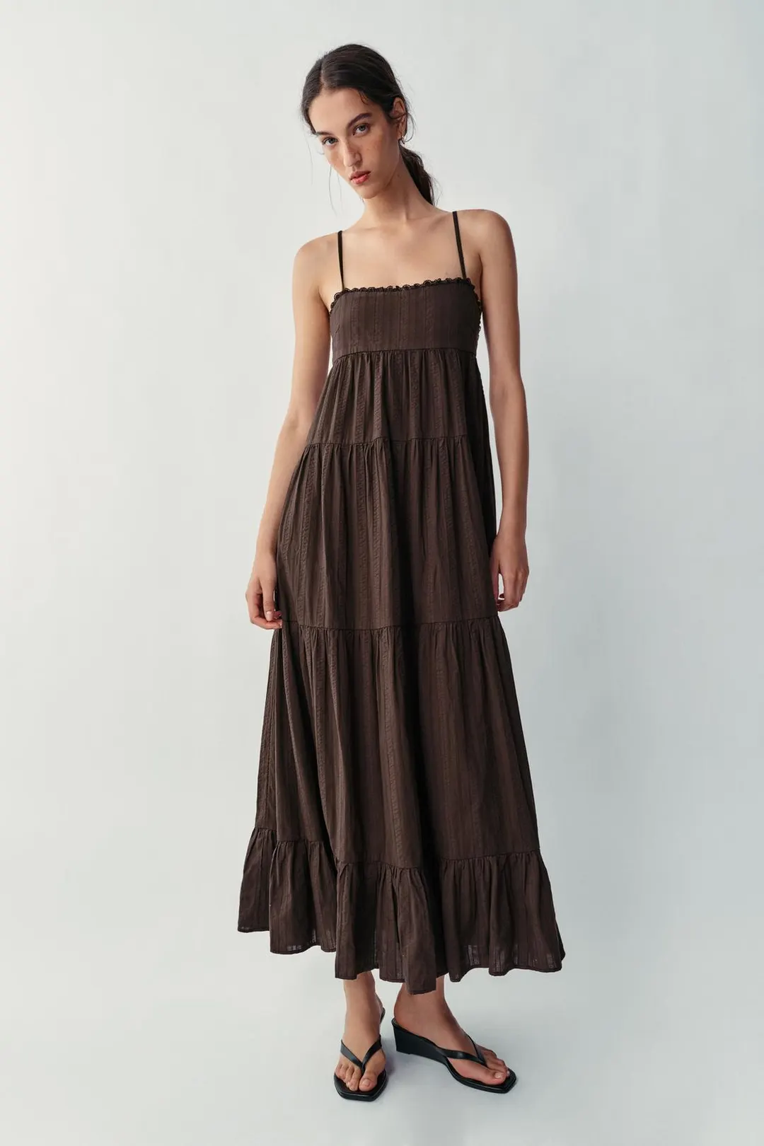 Длинное платье из панелей, Zara