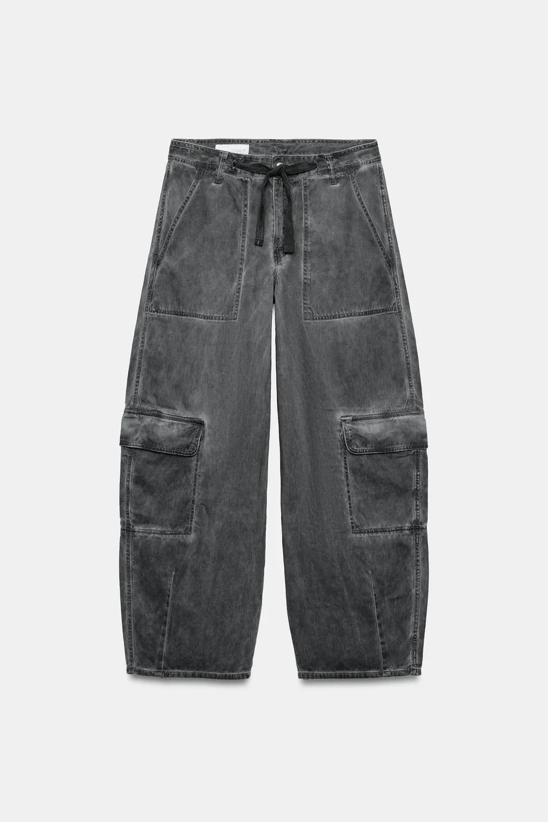 Брюки карго оверсайз с эффектом потертости, Zara