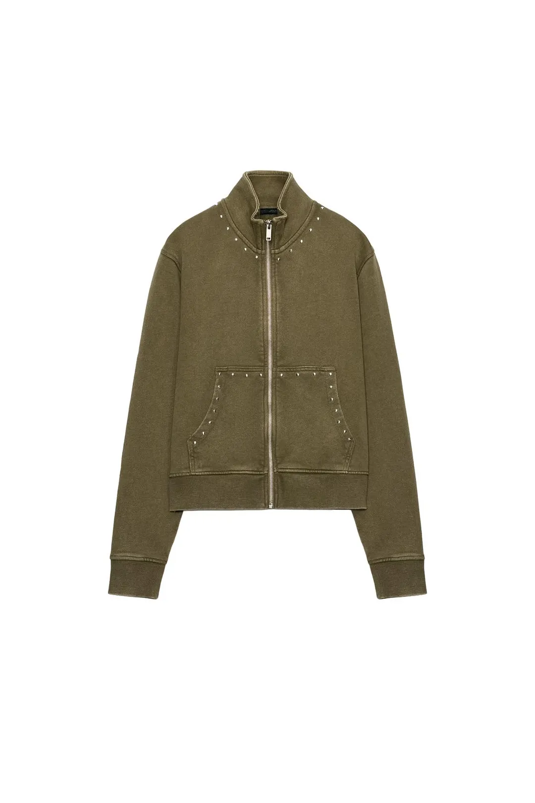 Куртка с эффектом варки и заклепками, Zara